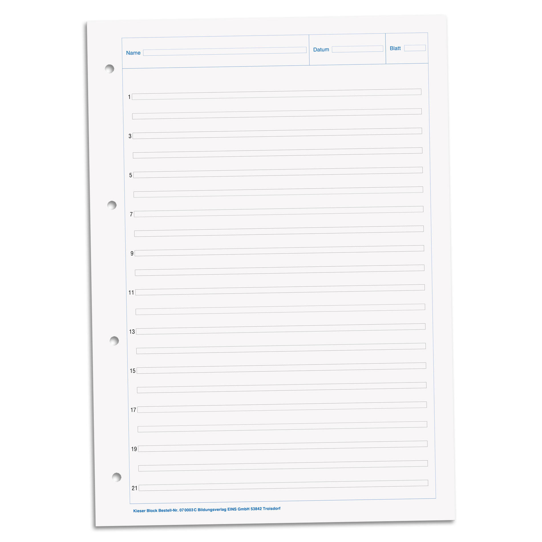 BRUNNEN Kieserblock 03 C Lineatur 3 liniert A4 50 Blatt ...