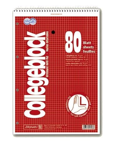 5er Pack Collegeblock Links A4 80Blatt Lin28 (5x 80 Blatt)