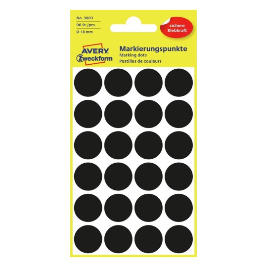 AVERY Zweckform 3003, 96x Markierungspunkte, Durchmesser...