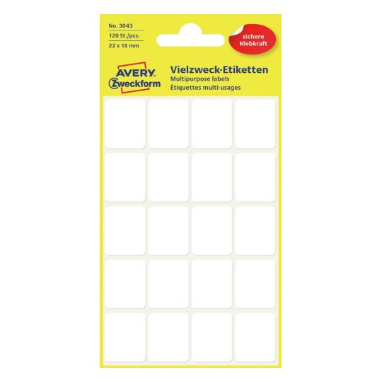 AVERY Zweckform Vielzweck-Etiketten, 22 x 18 mm, wei�, KP