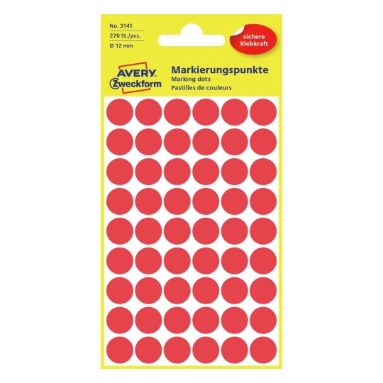 AVERY Zweckform 3141, 270x Markierungspunkte, Durchmesse...