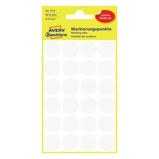 AVERY Zweckform 3170, 96x Markierungspunkte, Durchmesser...