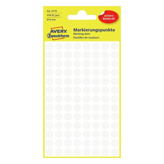 AVERY Zweckform 3175, 416x Markierungspunkte, Durchmesse...