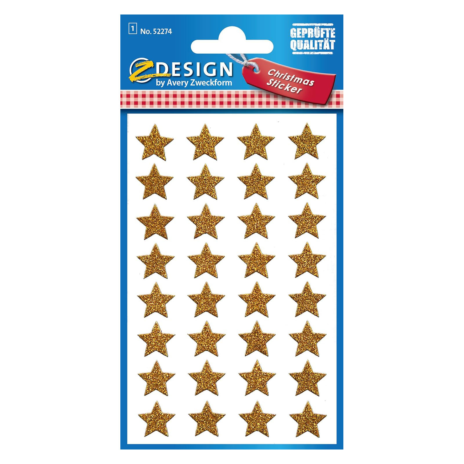 AVERY Zweckform ZDesign Weihnachts-Sticker "Glamour", gold