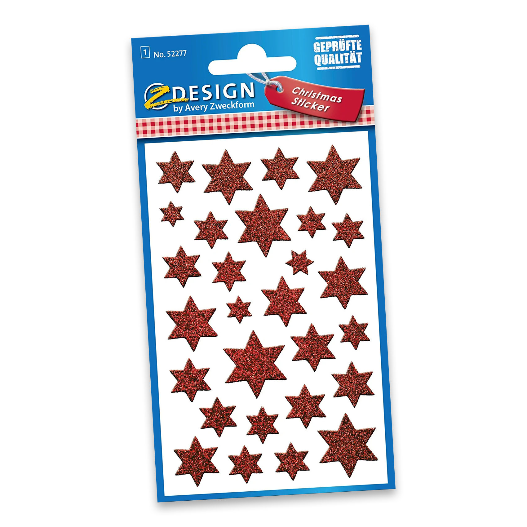Avery Zweckform Sticker Weihnacht Sterne rot 52277