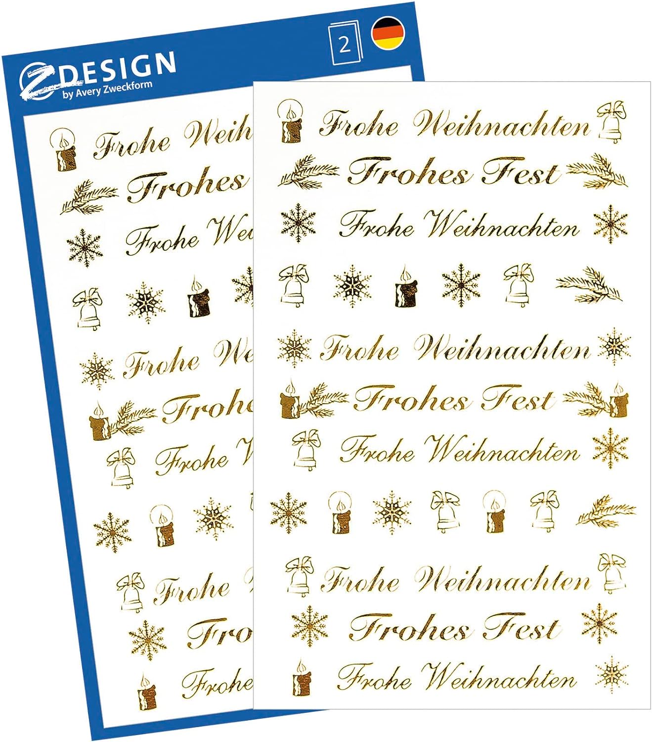 AVERY Zweckform ZDesign Weihnachts-Sticker "Frohes Fest"