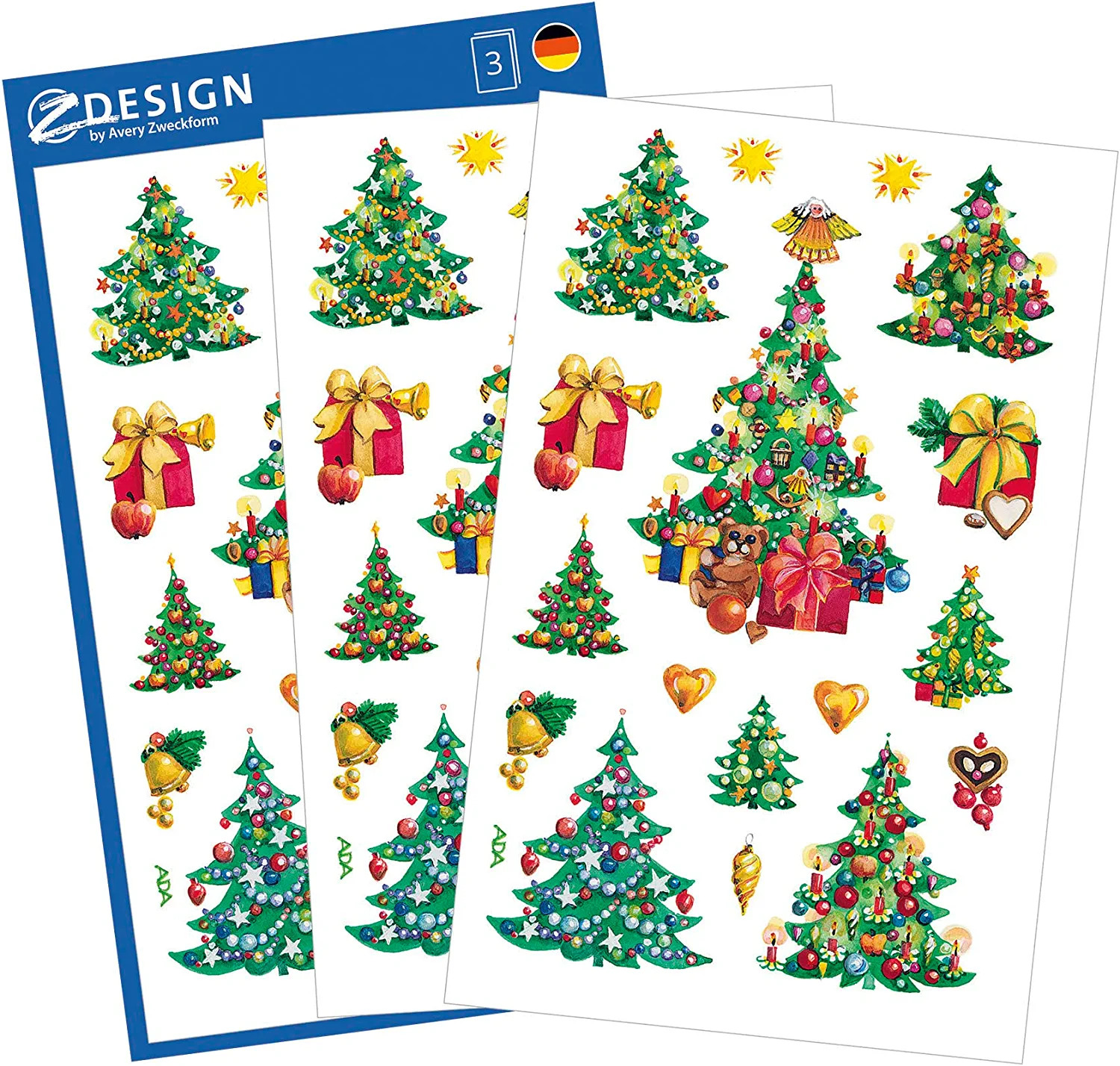 Avery Zweckform Sticker Weihnacht Weihnachtsb�me 52401