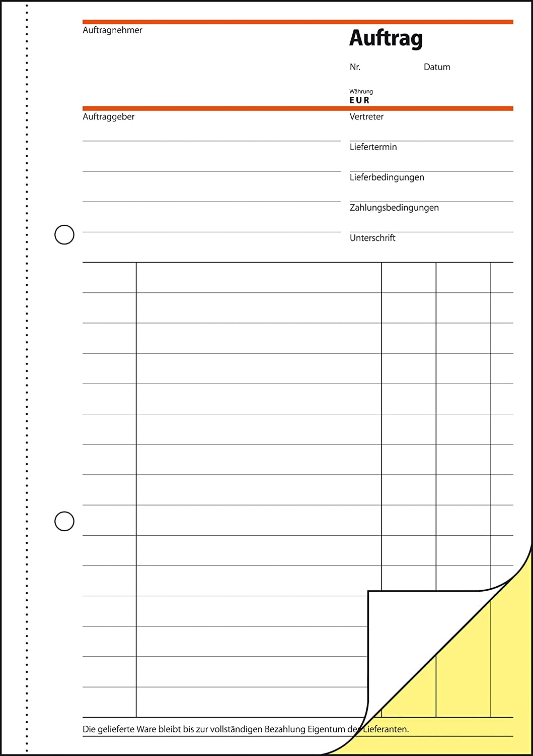 sigel Formularbuch "Auftrag", A5, 2 x 40 Blatt, SD