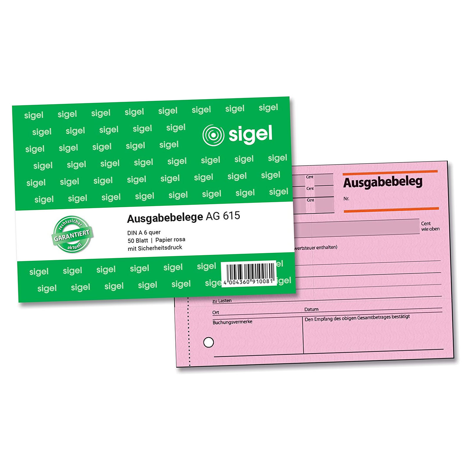 sigel Formularbuch "Ausgabebeleg", A6 quer, 50 Blatt