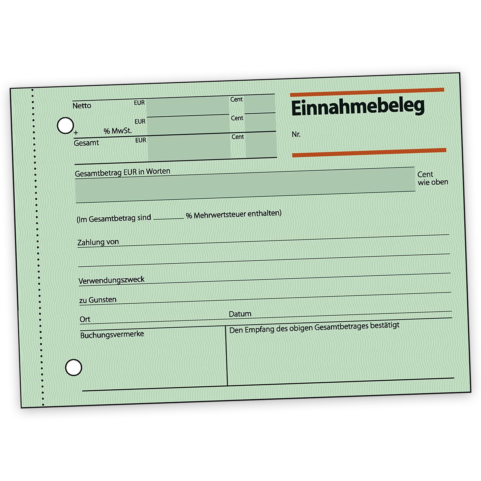 SIGEL Kassen Einnahmebeleg A6 gr�n