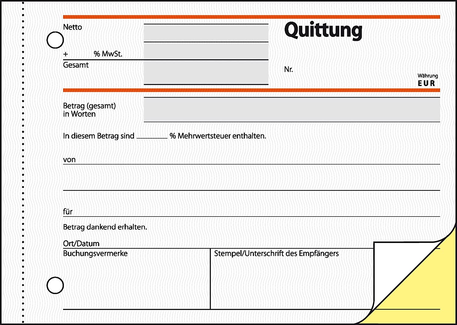 SIGEL Quittung A6/2x40BL