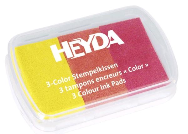 HEYDA Stempelkissen 3-Color, gelb/orange/rot