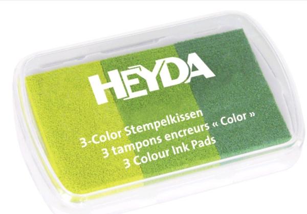 HEYDA Stempelkissen 3-Color, limone/hellgr�n/dunkelgr�n