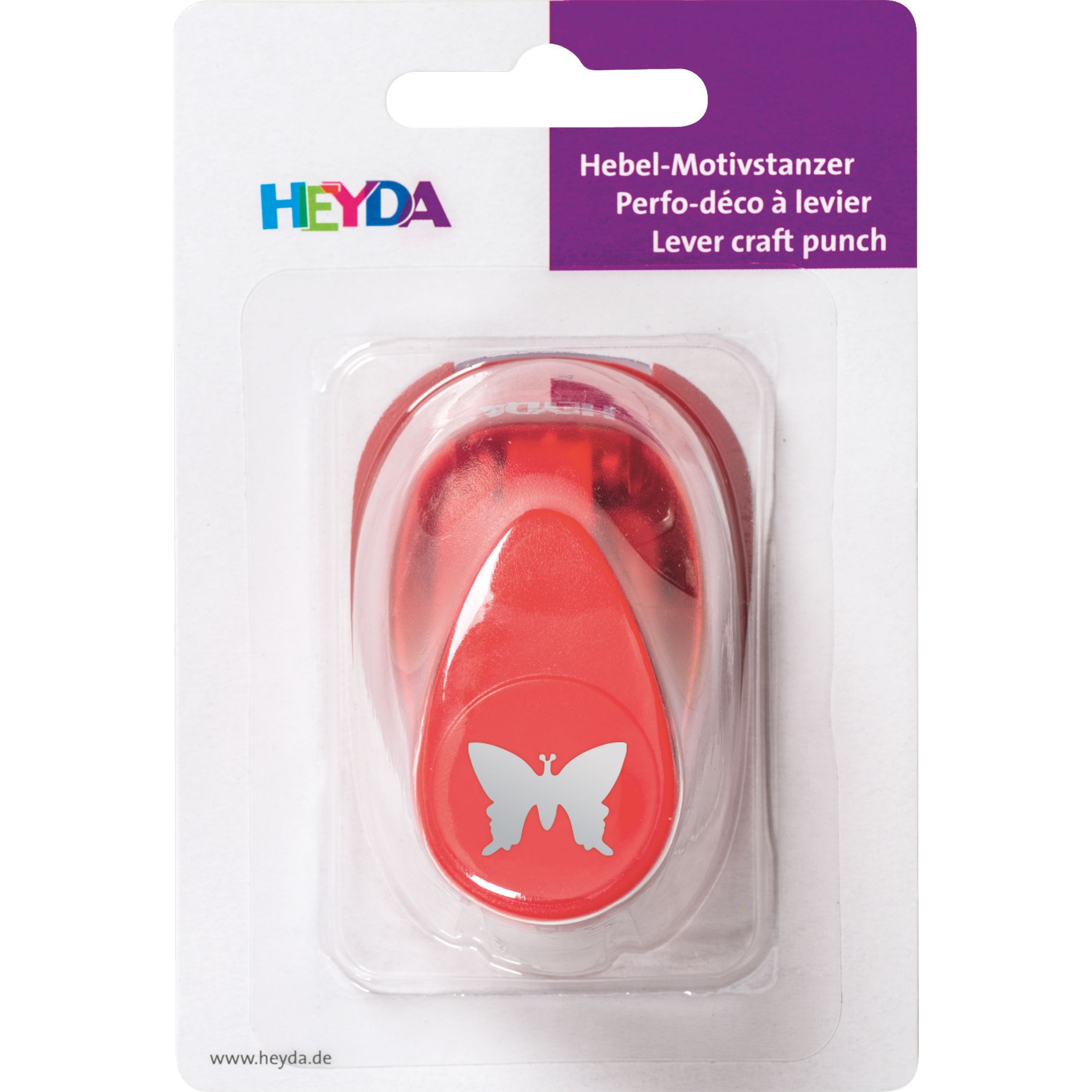 HEYDA Motiv-Locher Schmetterling, klein, Farbe: rot