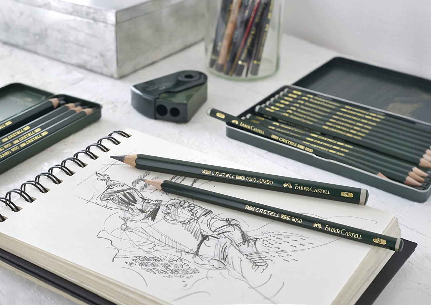 FABER-CASTELL Bleistift CASTELL 9000 Design, 12er Metall...