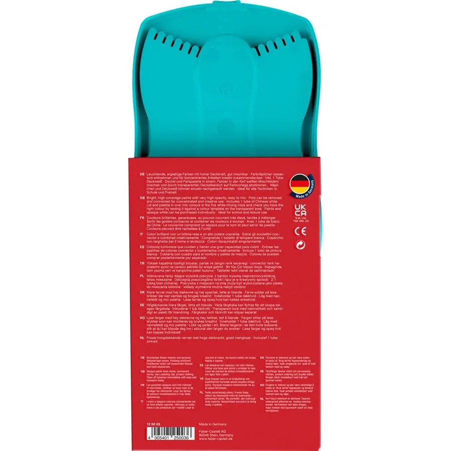 FABER CASTELL Farbkasten 12ST Connector t�rkis