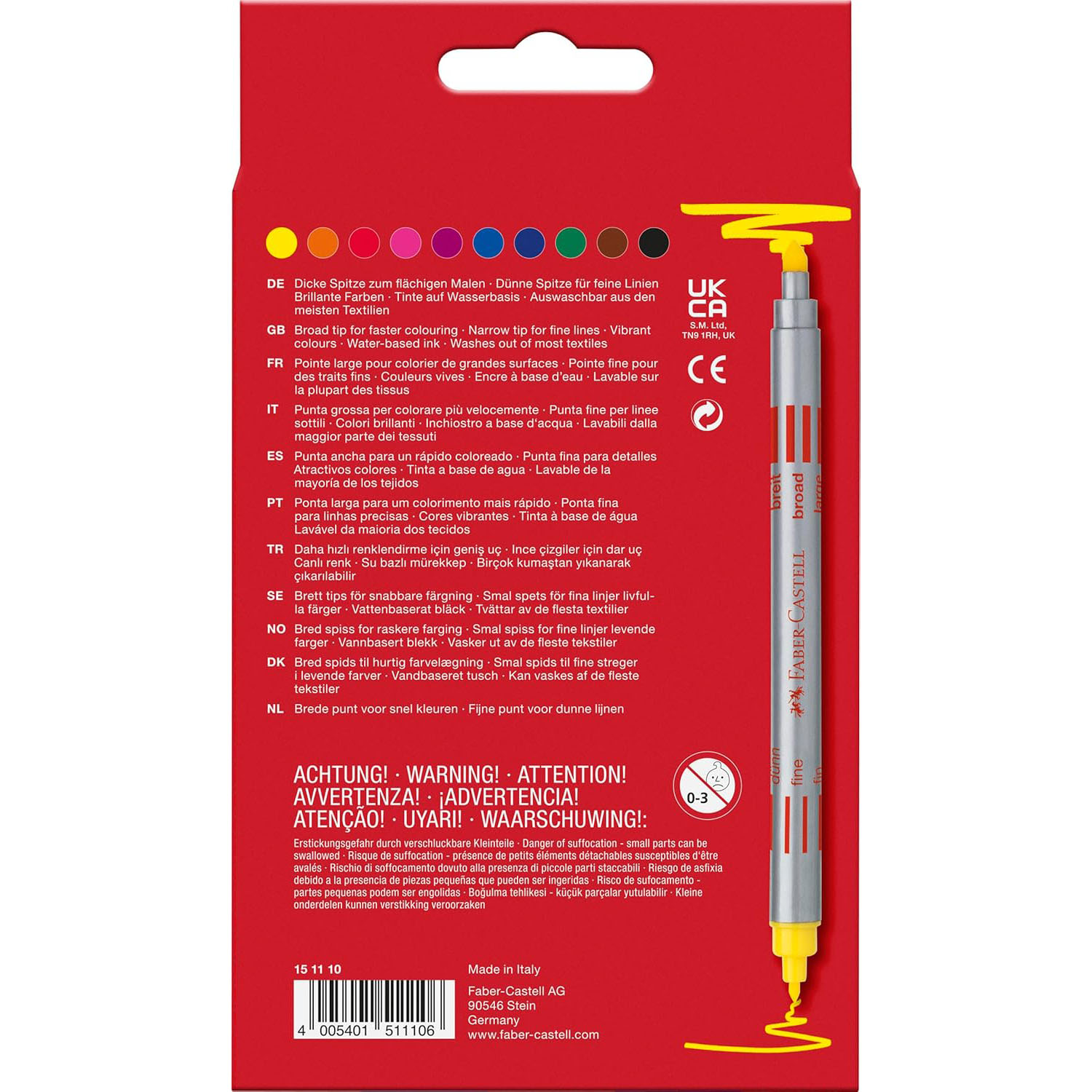FABER-CASTELL Doppelfasermaler, 10er Etui