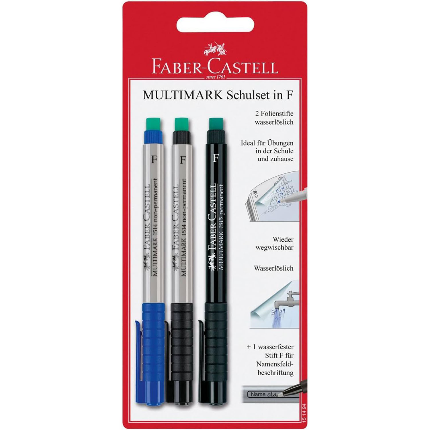FABER CASTELL Folienstift Overheadstift 3ST Multimark
