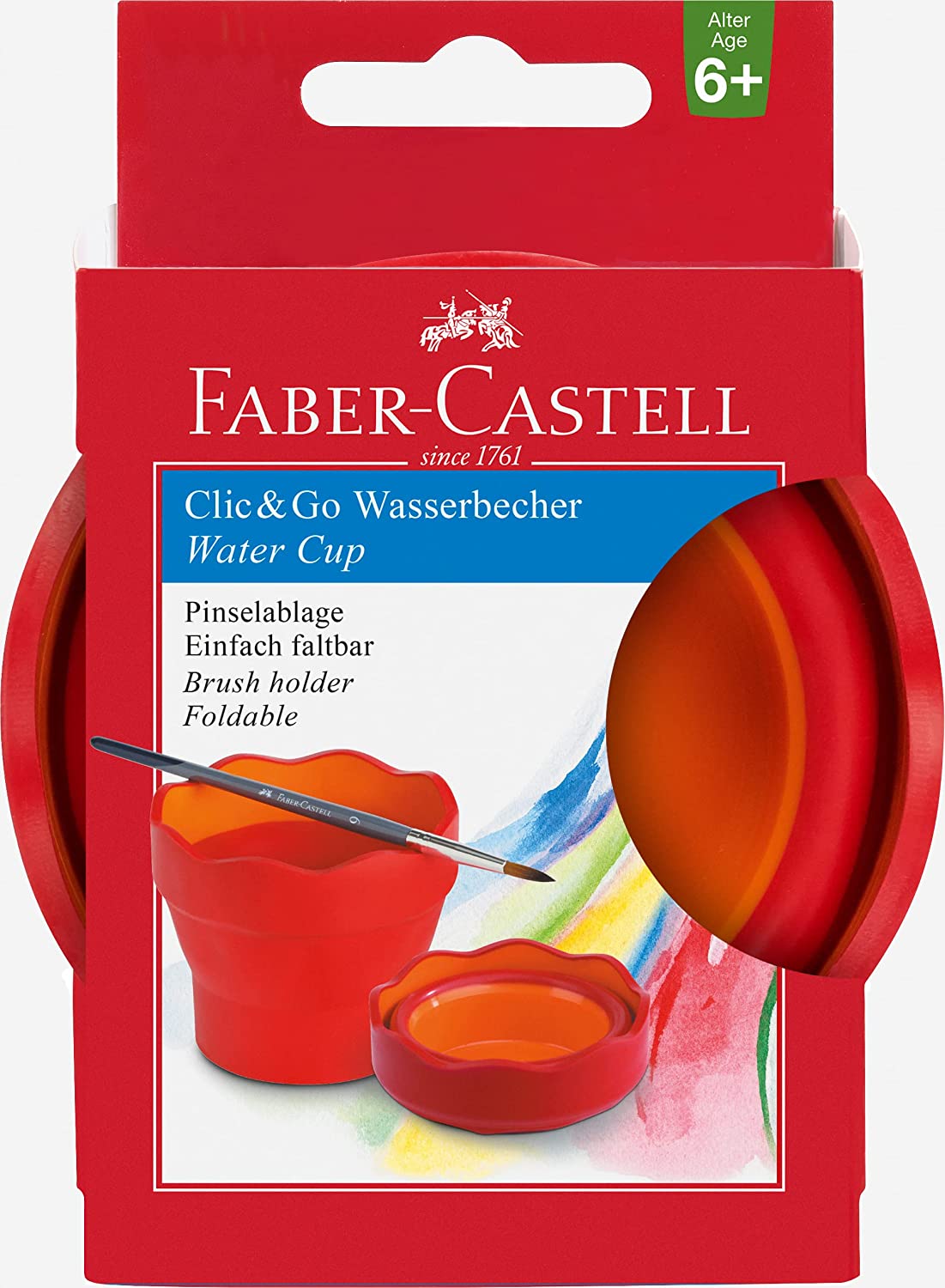 FABER-CASTELL Wasserbecher CLIC & GO, rot
