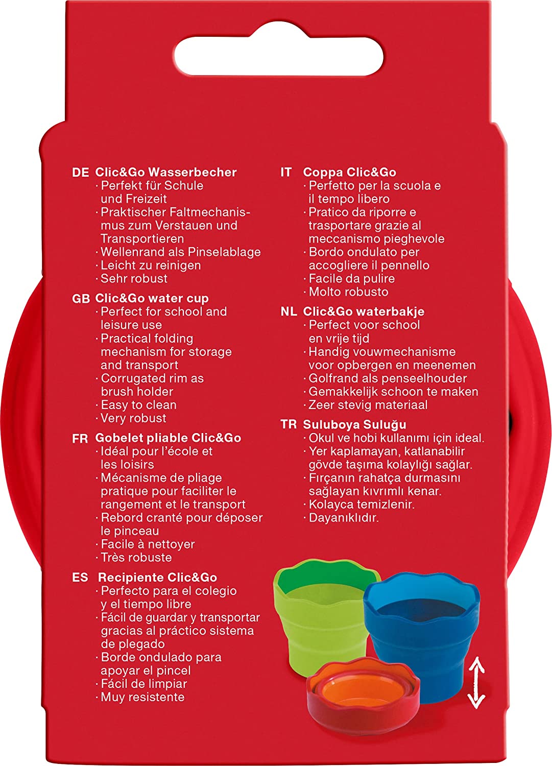 FABER-CASTELL Wasserbecher CLIC & GO, rot