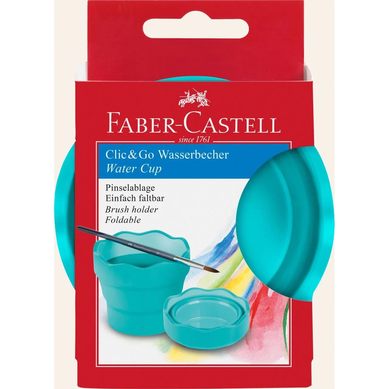 FABER-CASTELL Wasserbecher CLIC & GO, t�rkis