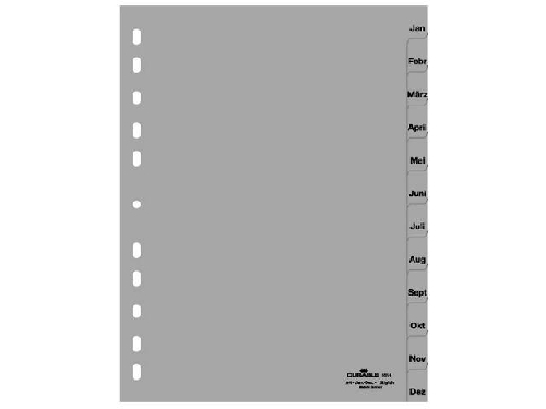 DURABLE Kunststoff-Register, Monate, A4, Januar - Dezember