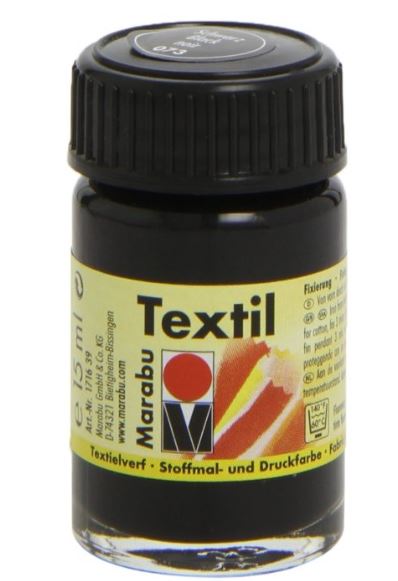 Marabu Textilfarbe "Textil", schwarz, 15 ml, im Glas