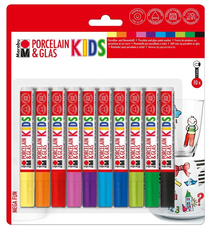 Marabu Marker "Porcelain & Glas KIDS", MEGA FUN