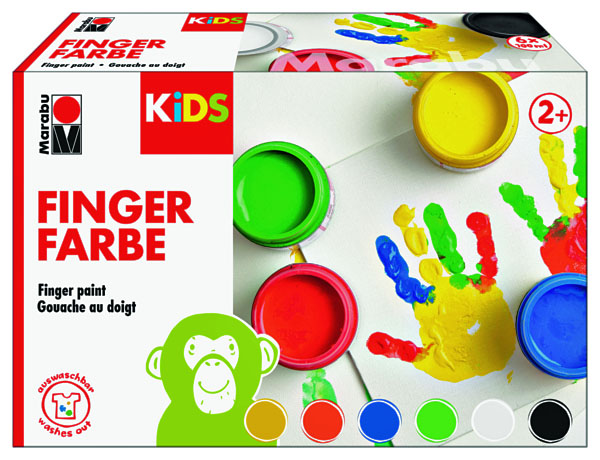 Marabu KiDS Fingerfarbe, 100 ml, 6er Set