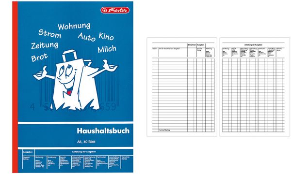 herlitz Formularbuch "Haushaltsbuch", DIN A5, 40 Blatt