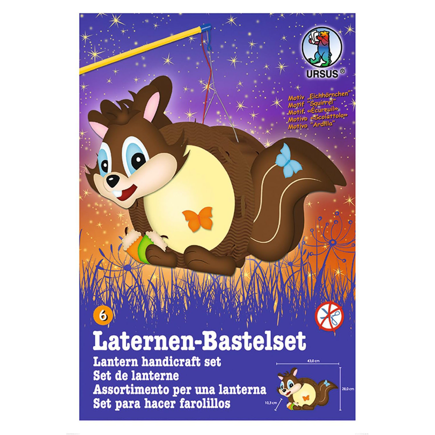 URSUS Laternen-Bastelset Easy Line 6 "Eichh�rnchen"