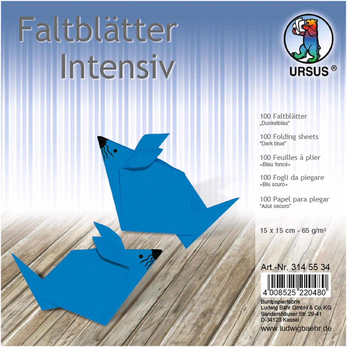 URSUS Faltbl�tter Intensiv Universal 15x15cm 100 Blatt D...