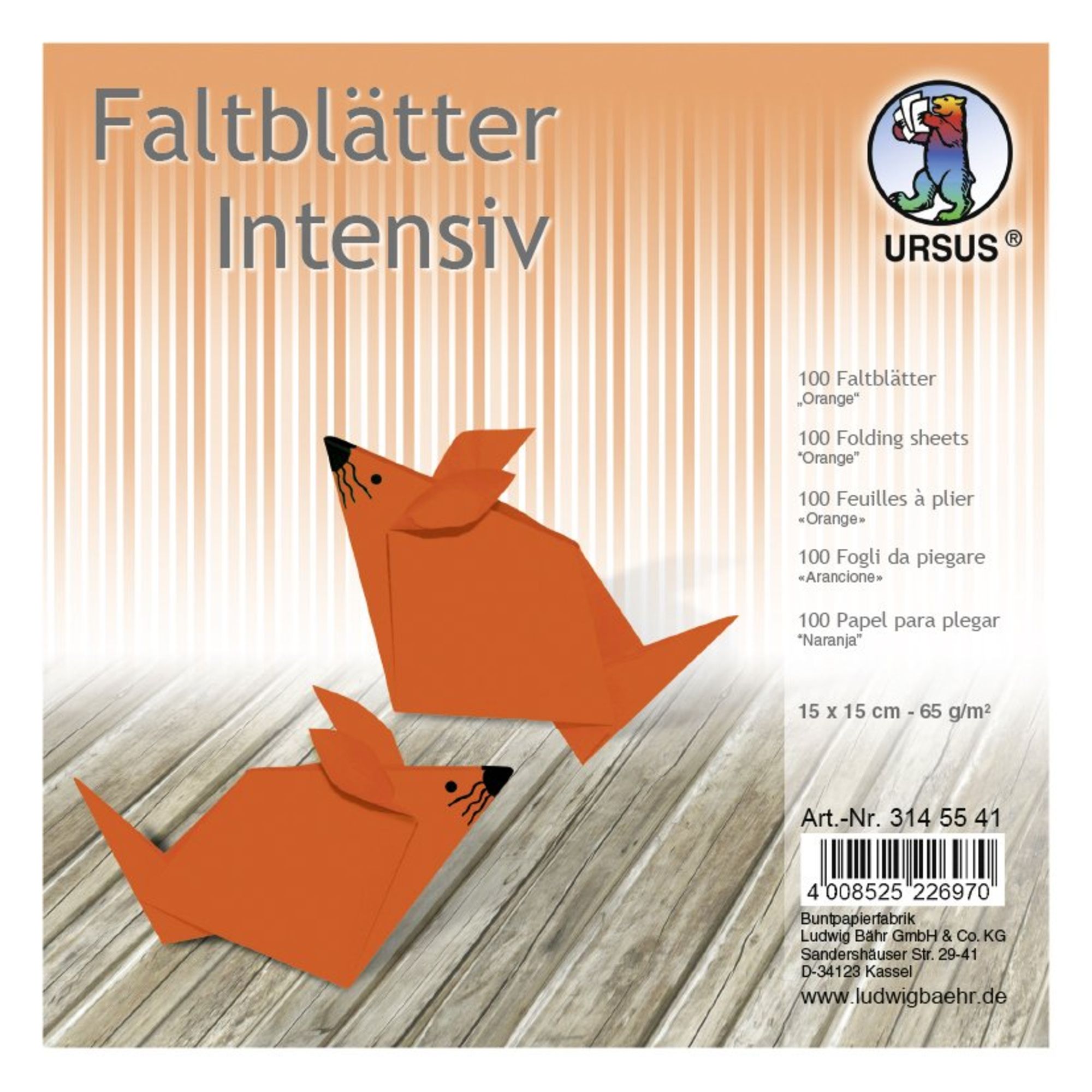 URSUS Faltbl�tter Intensiv Universal 15x15cm 100 Blatt O...