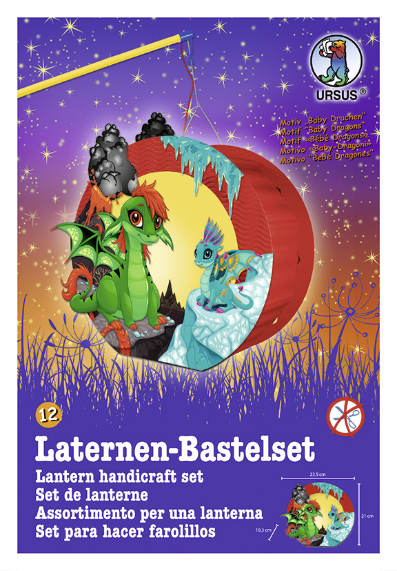 URSUS Laternen Bastelset Easy Line 12F Baby Drache