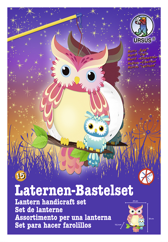 URSUS Laternen Bastelset Easy Line 15F EULE