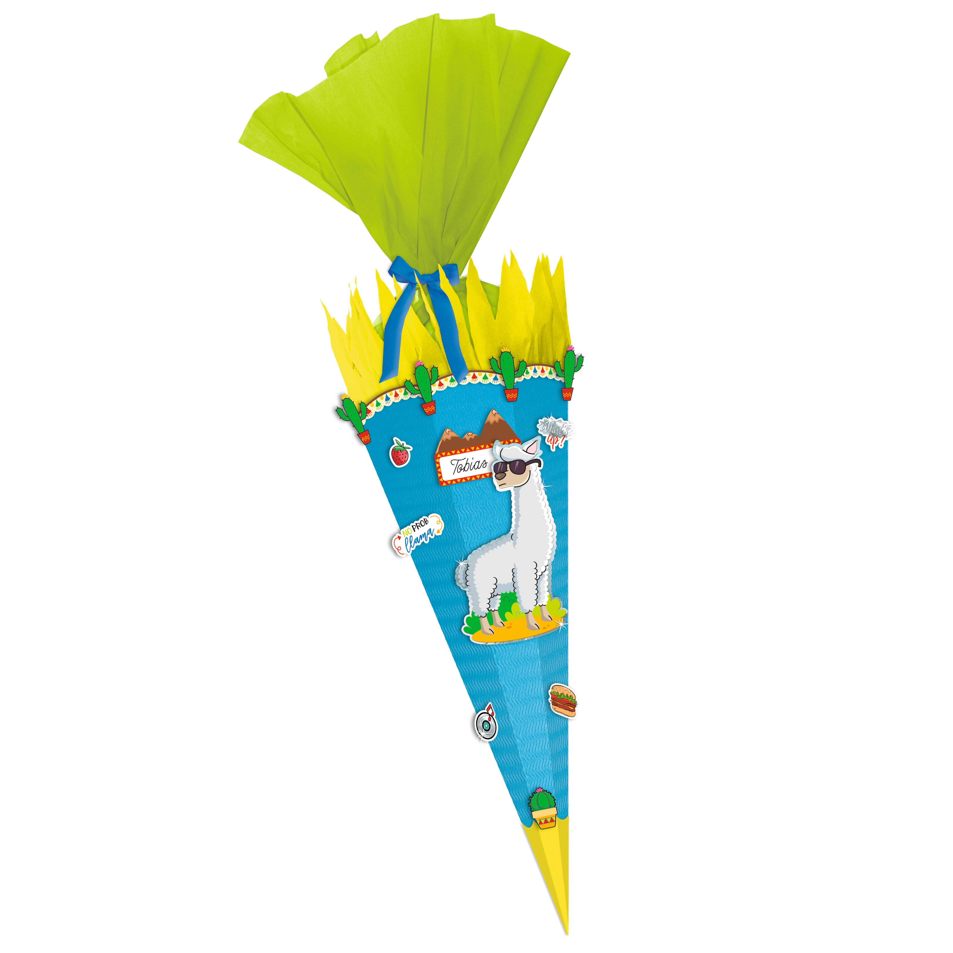 Ursus Bastelschult�te Easy Line Lama blau 6eckig 68cm