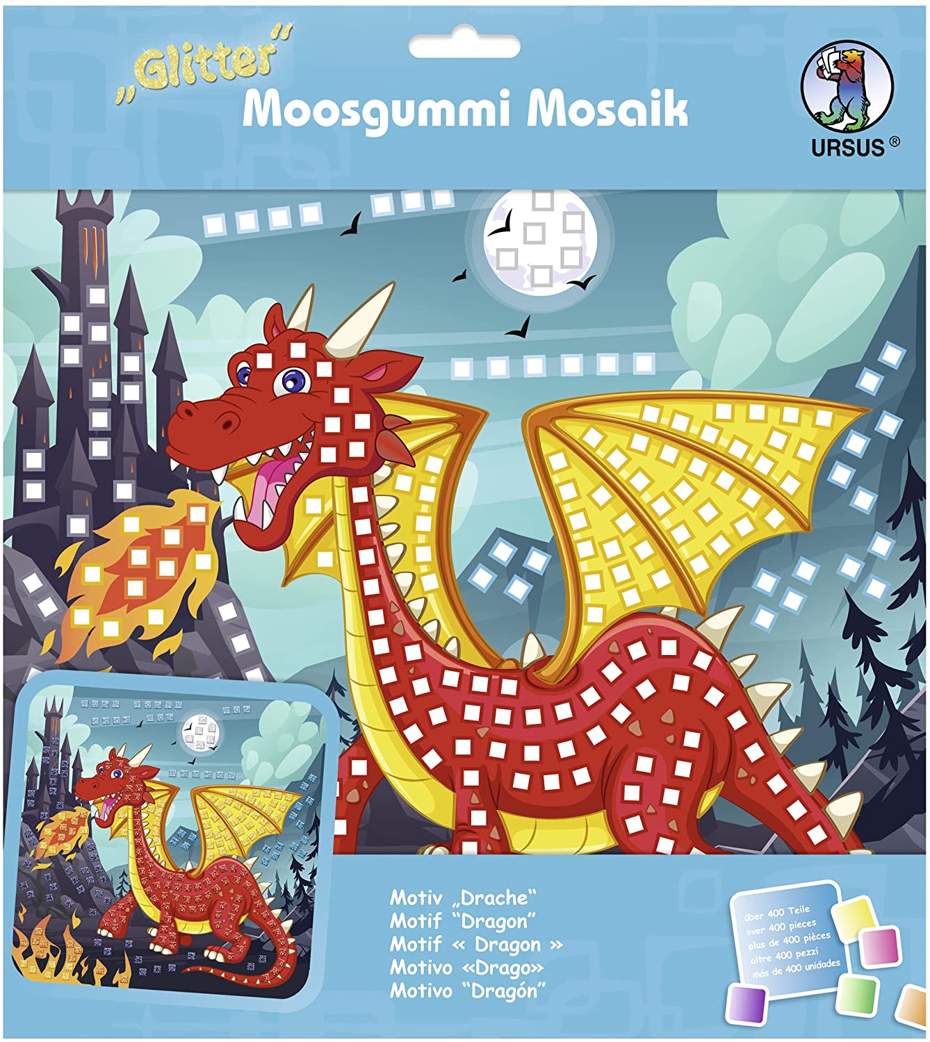 Ursus MOOSGUMMI MOSAIK "GLITTER DRACHE"