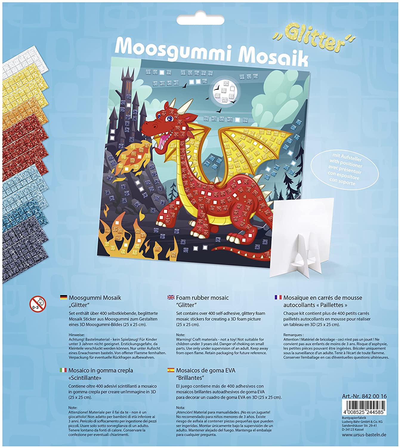 Ursus MOOSGUMMI MOSAIK "GLITTER DRACHE"