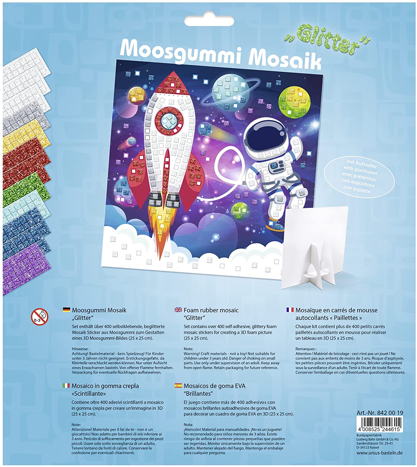 Ursus MOOSGUMMI MOSAIK "GLITTER ASTRONAUT"