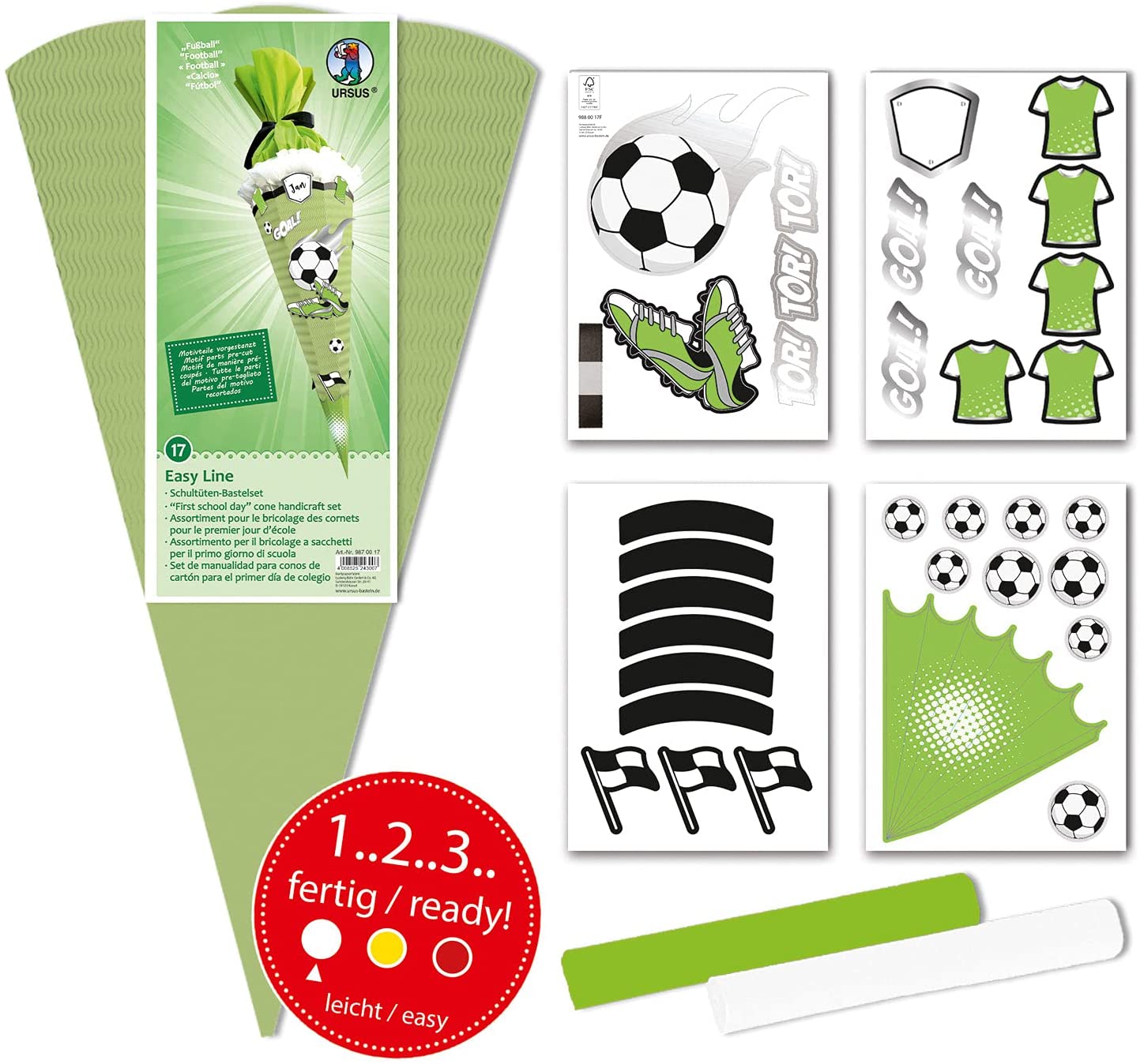 Ursus SCHULT�TEN-BASTELSET EASY LINE "FUSSBALL"