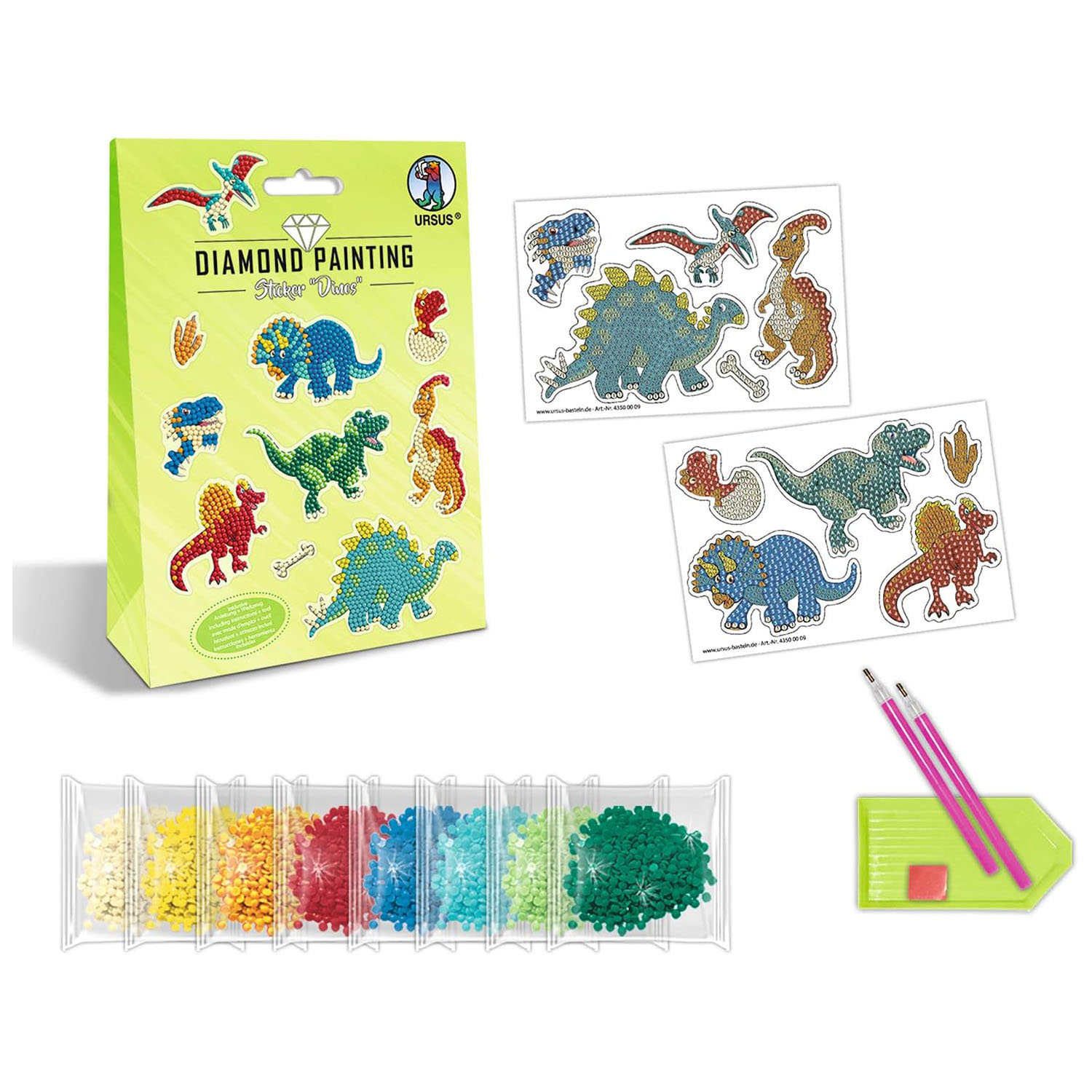 URSUS Diamond Painting STICKER DINOS MOT.09