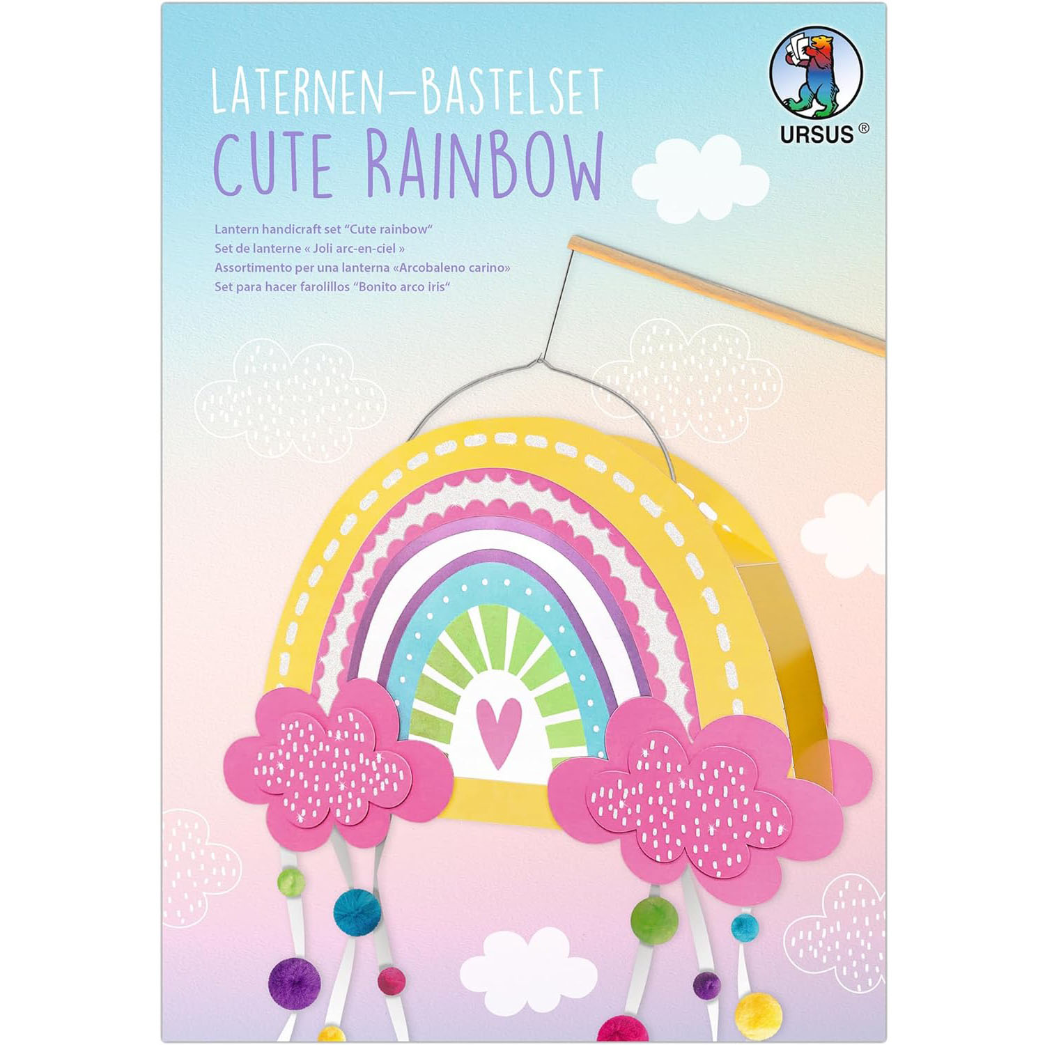 URSUS Laternen-Bastelset "Cute Rainbow" sch�ner Regenbogen