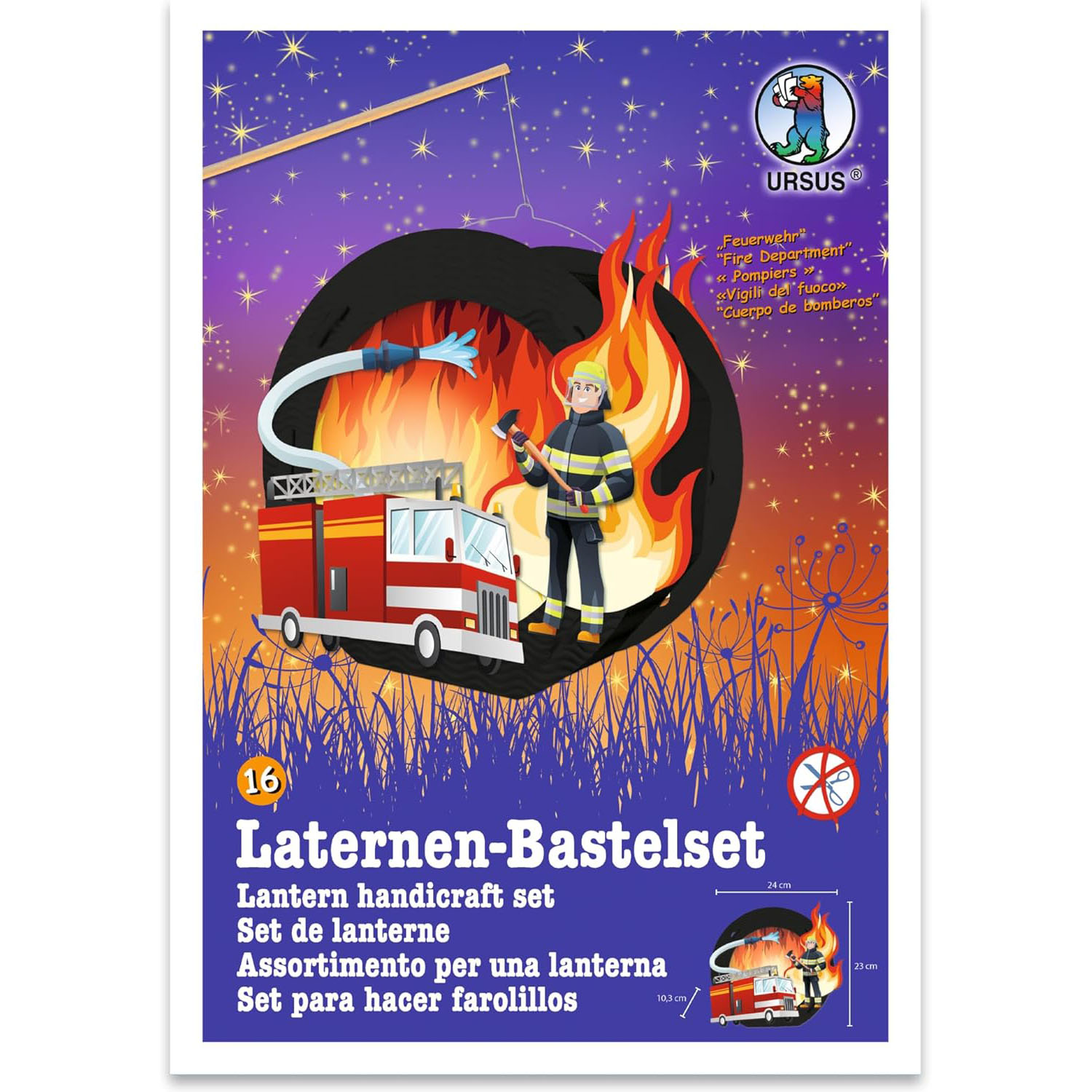 URSUS Laternen Bastelset EASY LINE 16 FEUERWEHR
