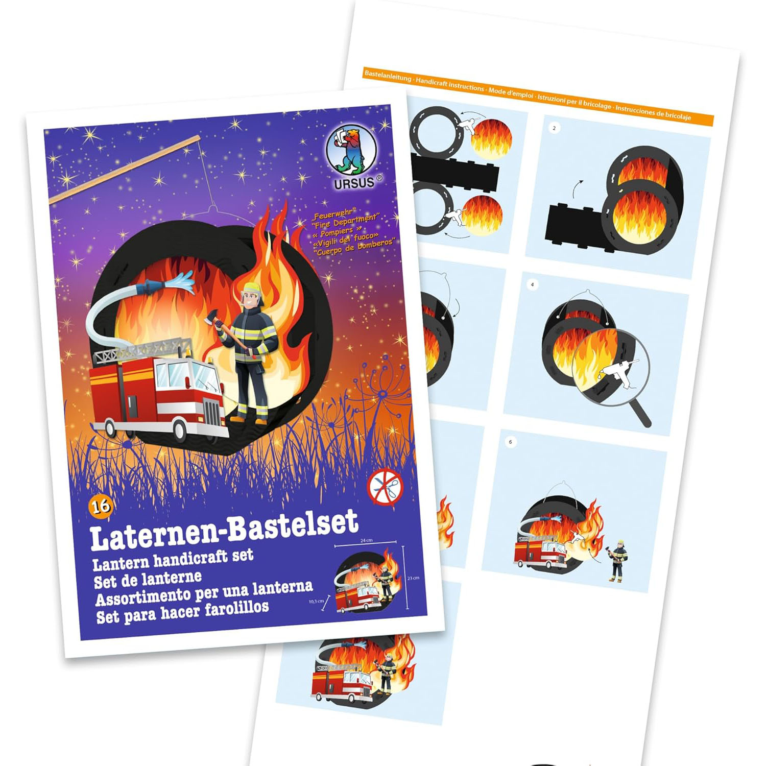 URSUS Laternen Bastelset EASY LINE 16 FEUERWEHR