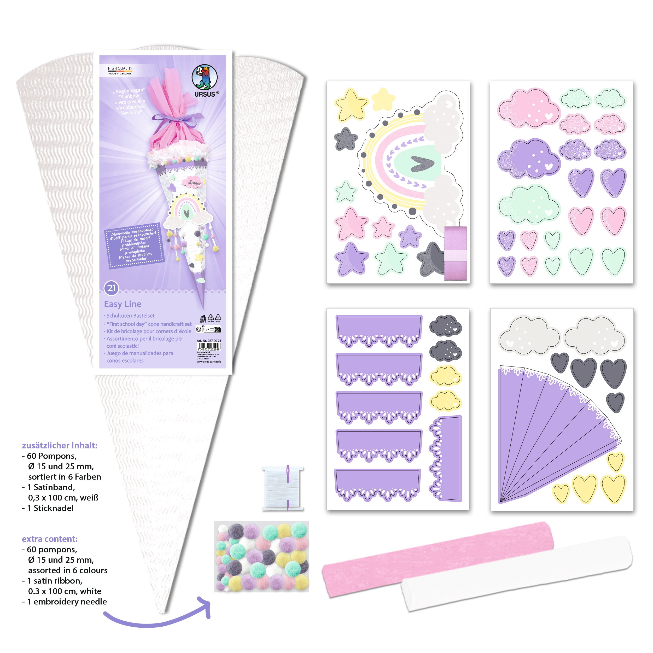 Ursus SCHULT�TEN-BASTELSET EASY LINE Regenbogen