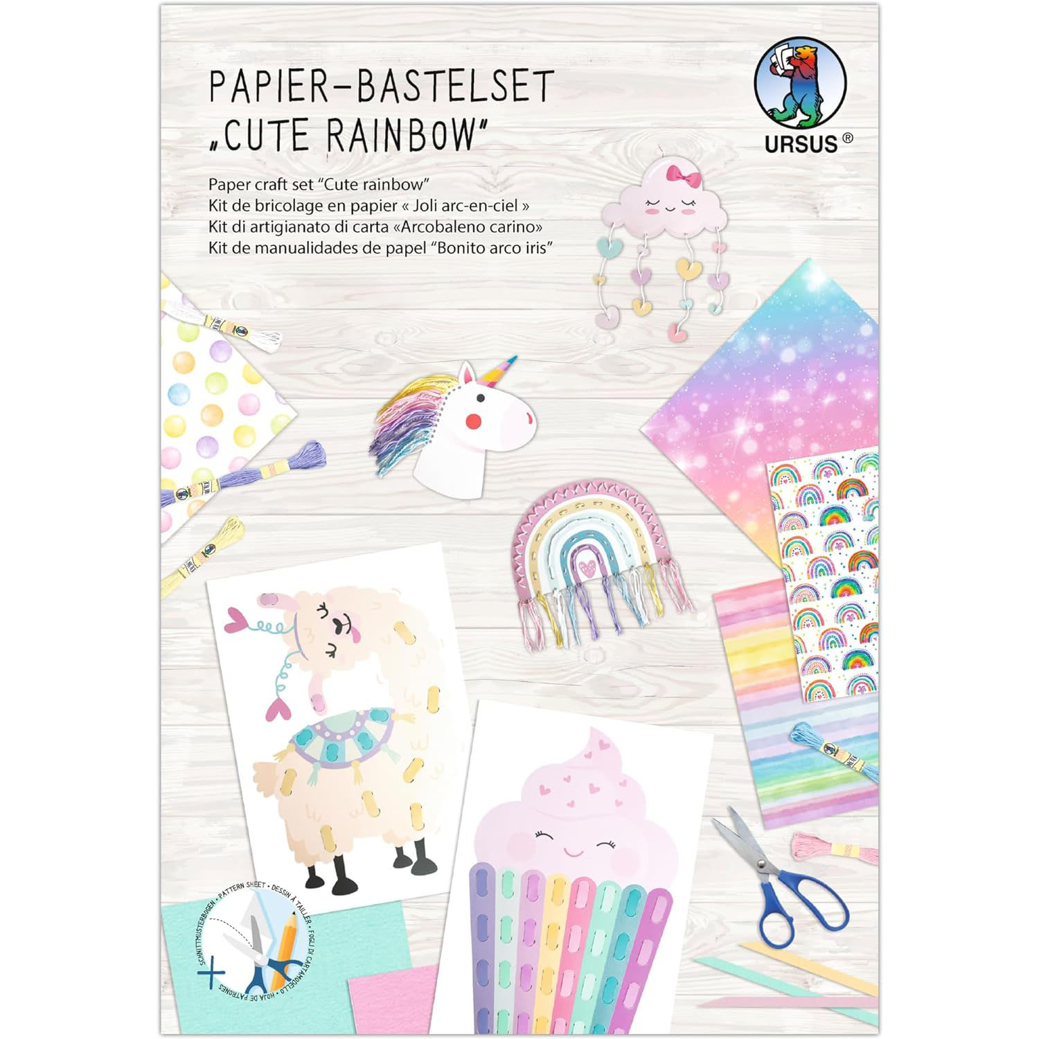 Ursus PAPIER-BASTELSET "CUTE RAINBOW"