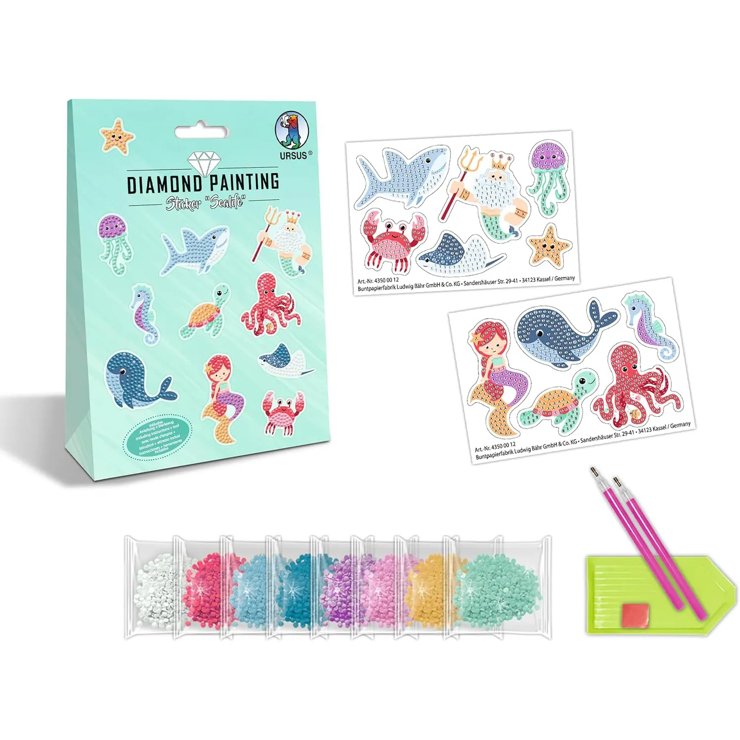 URSUS Diamond Painting STICKER SEALIFE MOT.12