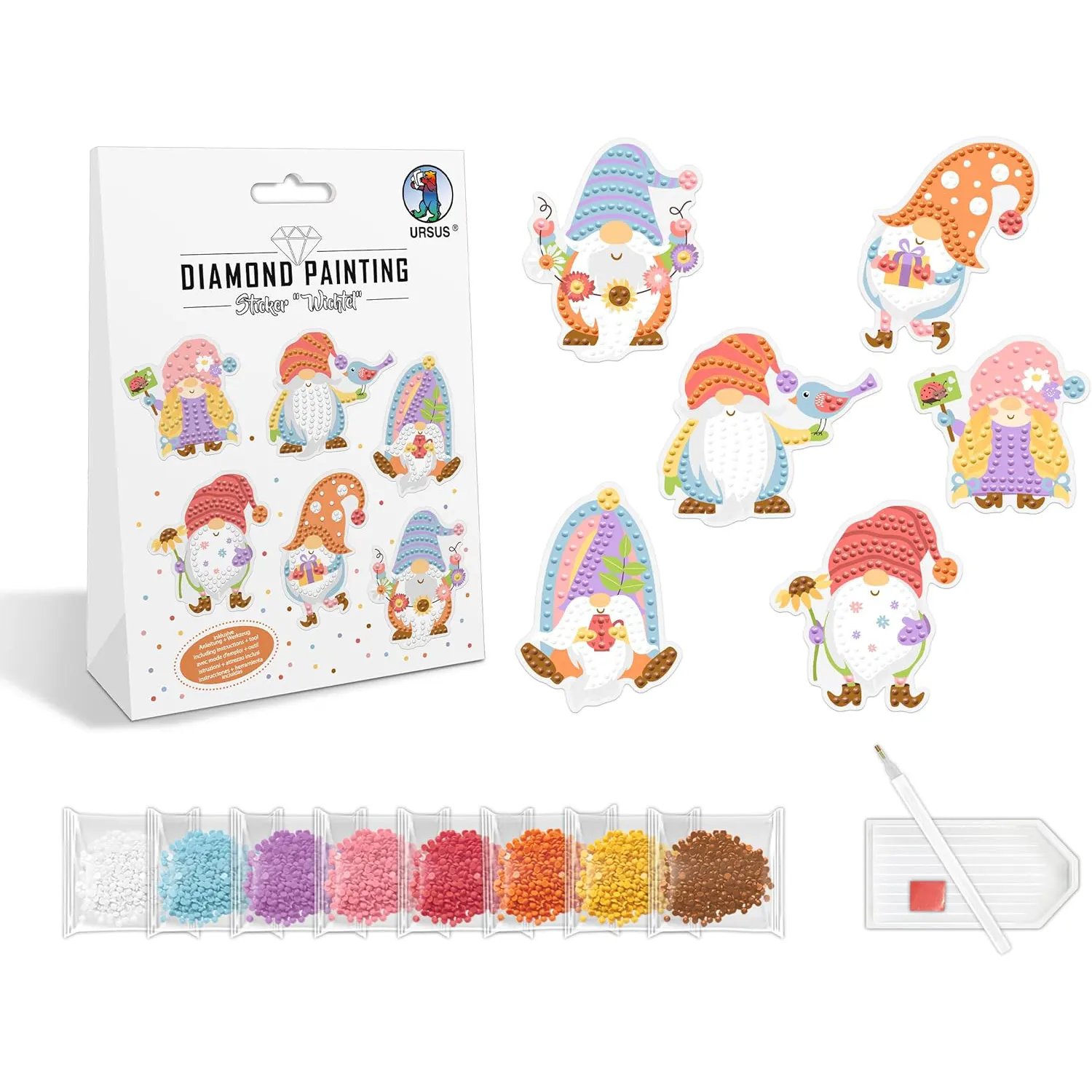 URSUS Diamond Painting STICKER WICHTEL MOT.04