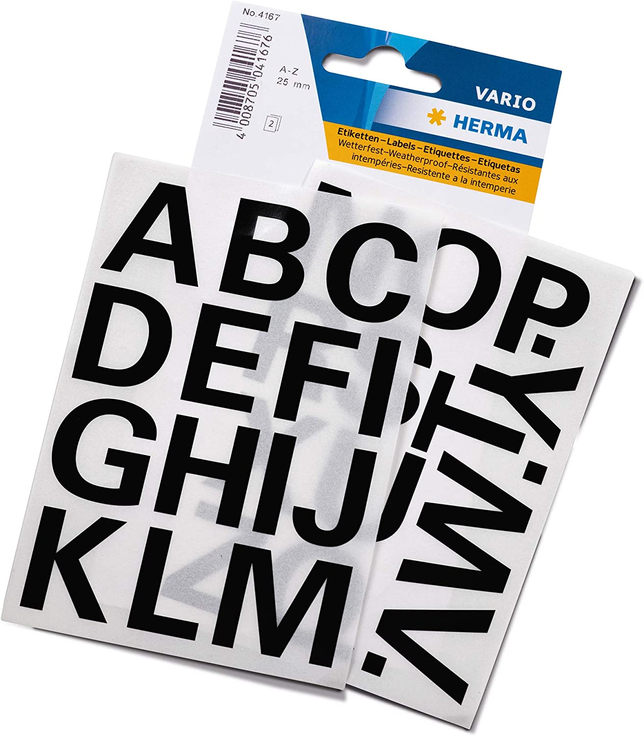 HERMA Buchstaben-Sticker A-Z, Folie schwarz, 25 mm hoch ...