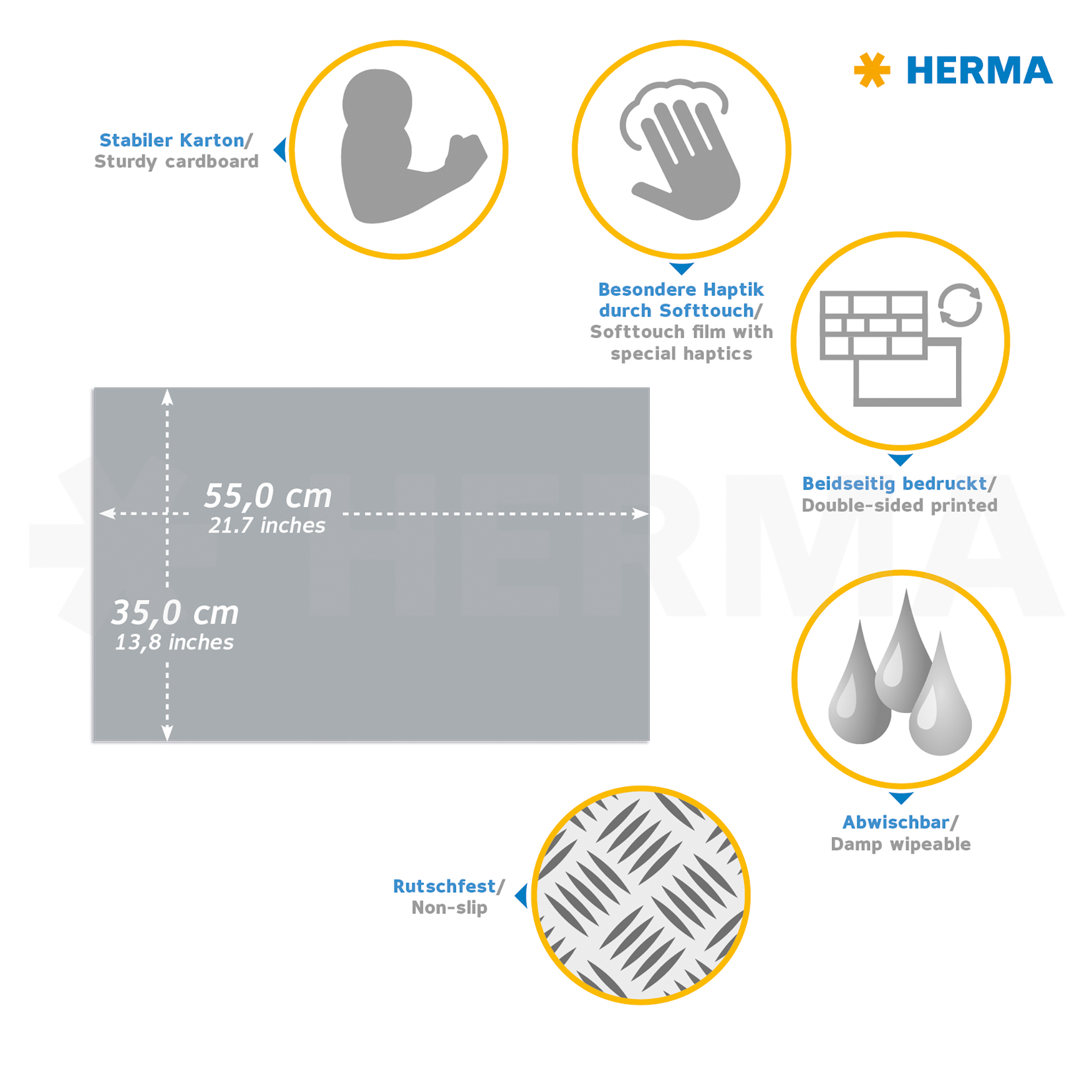 HERMA Schreibunterlage "Weltkarte", (B)550 x (H)350 mm